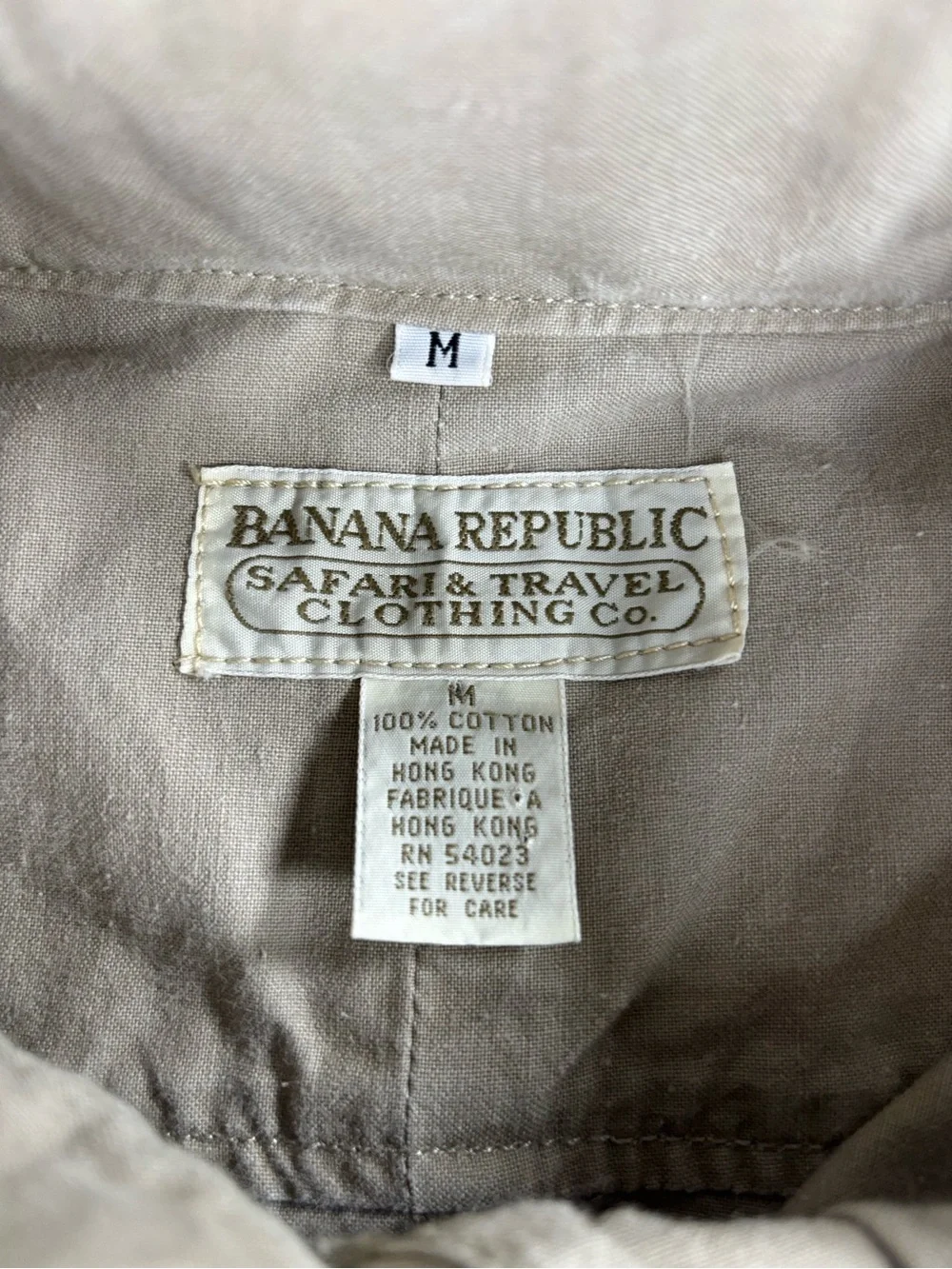 Vintage Banana Republic Vest Mens Medium Beige Safari Travel Hooded Canvas